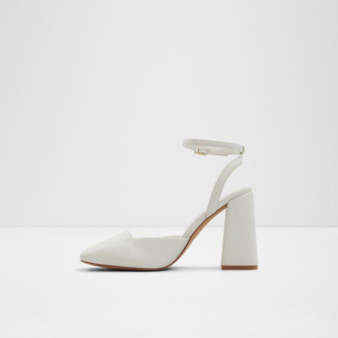 Ingenue Women's White/Bone Block Heel Shoes image number 2