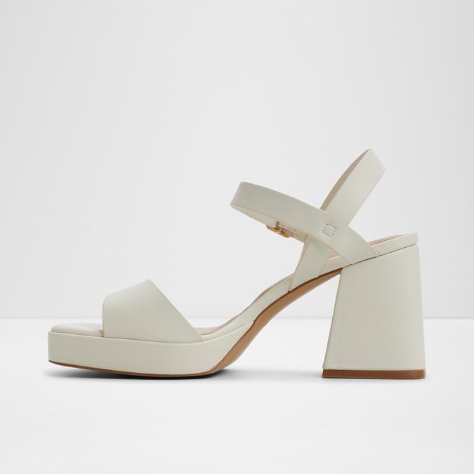 Montse-In Women's White Block Heel Sandals image number 3