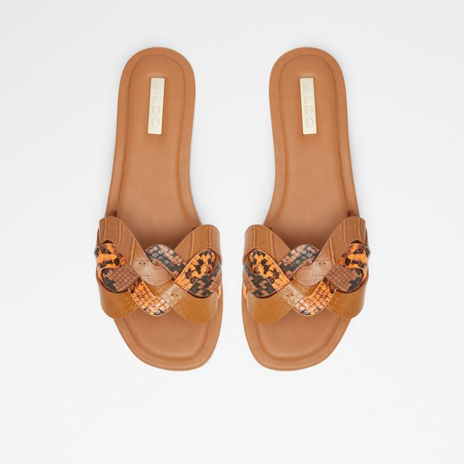 Adwilaviel Women's Brown Multi Flat Sandals image number 1