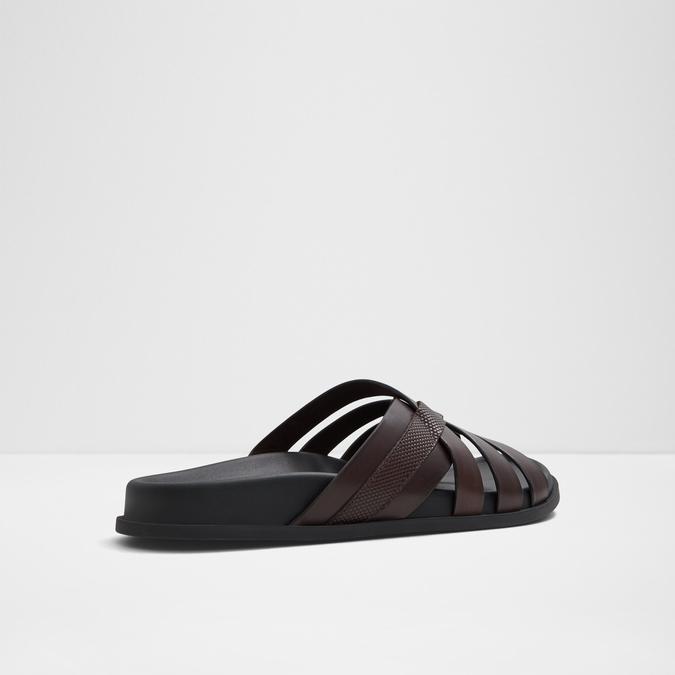 Eze Men's Brown Cross Strap Sandals image number 2