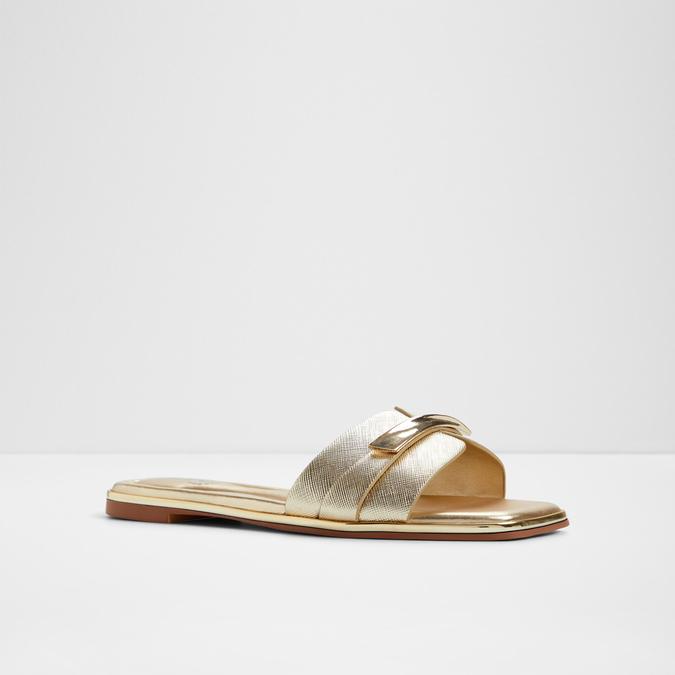Darlina-In Women's Gold Flat Sandals image number 4