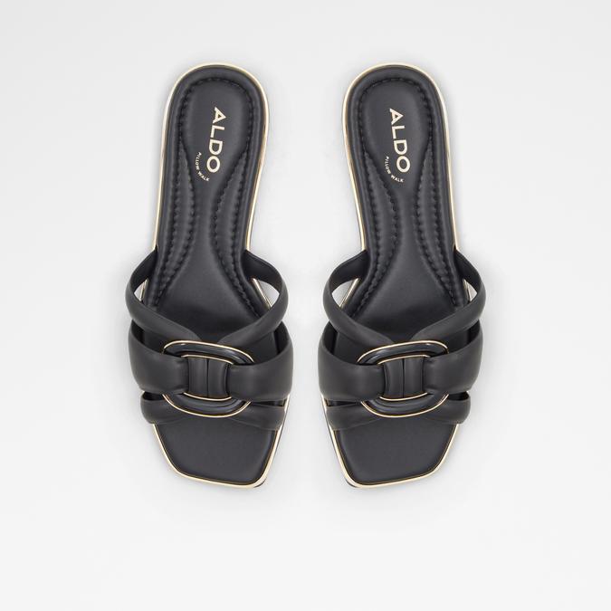 Yesenia Women's Black Flat Sandals image number 1