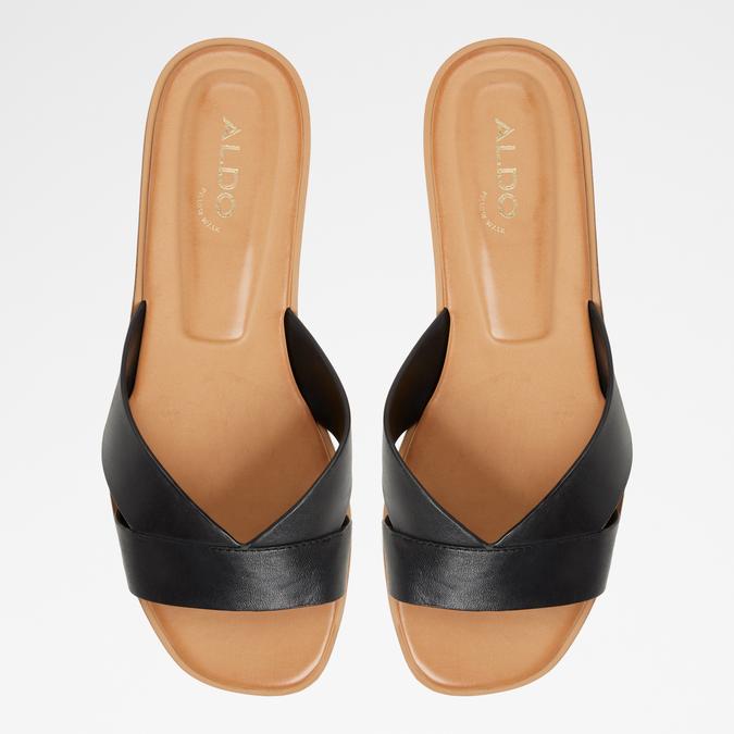 Caria Women's Black Flat Sandals image number 1