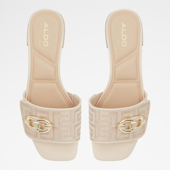 Heleny Women's Beige Block Heel Sandals image number 1