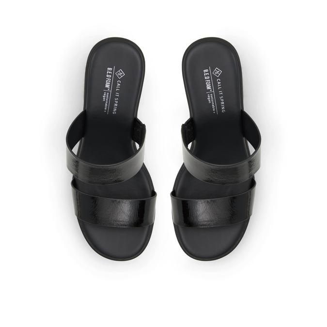 Paolaa Women's Black Block Heel Sandals image number 1