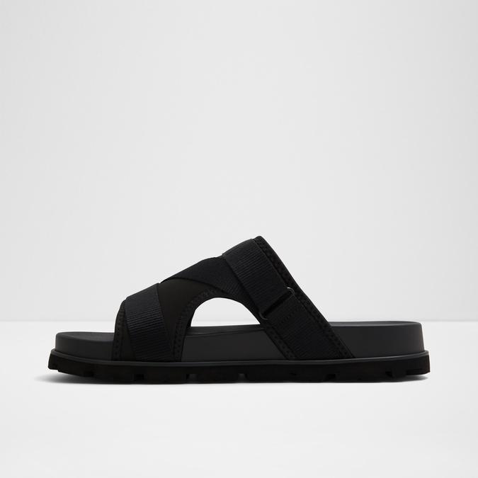 Deniels Men's Black Single Strap Sandals image number 3