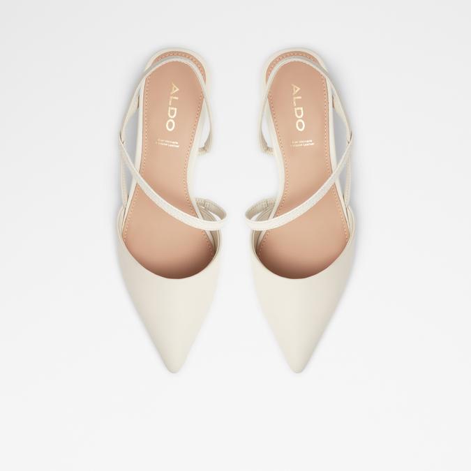 Suzette Women's White Block Heel Shoes