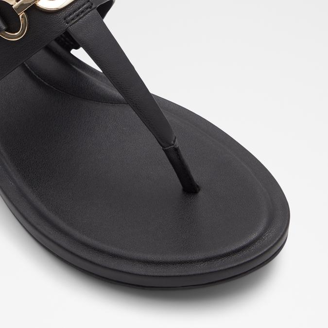 Deveteriel Women's Black Flat Sandals image number 5