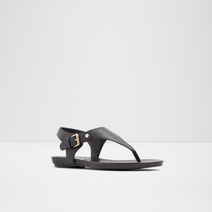 Mecia Women's Black Flat Sandals image number 3