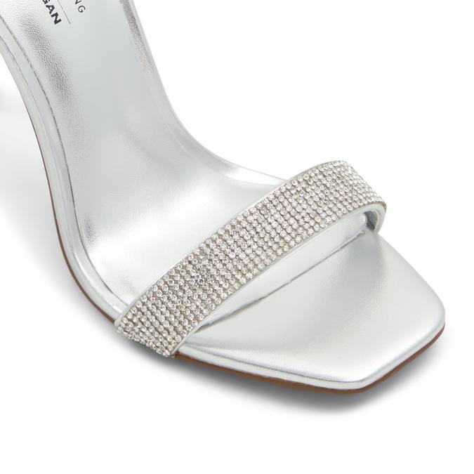 Eleezaa Women's Silver Block Heel Sandals image number 5