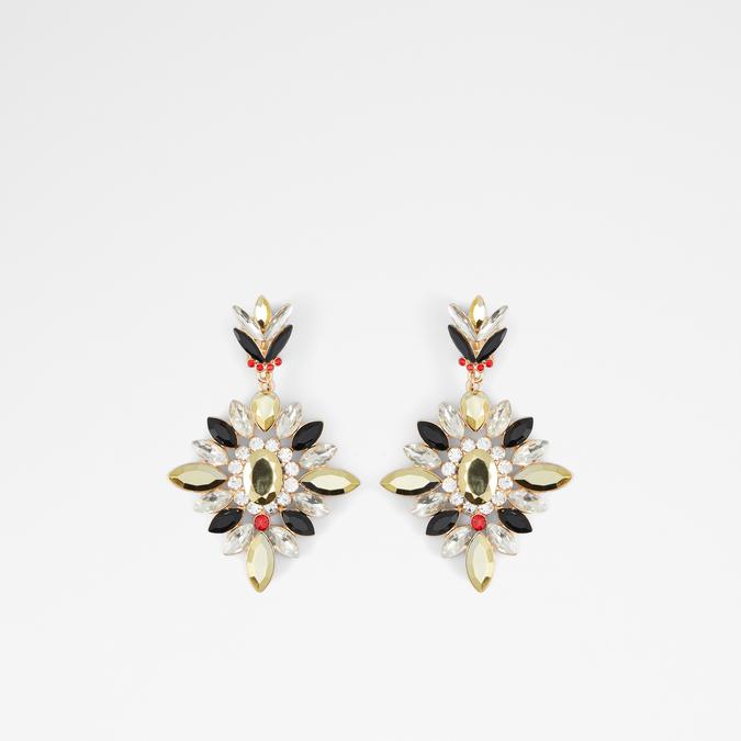 Snowjewel Women's Black On Gold Pierced Earring