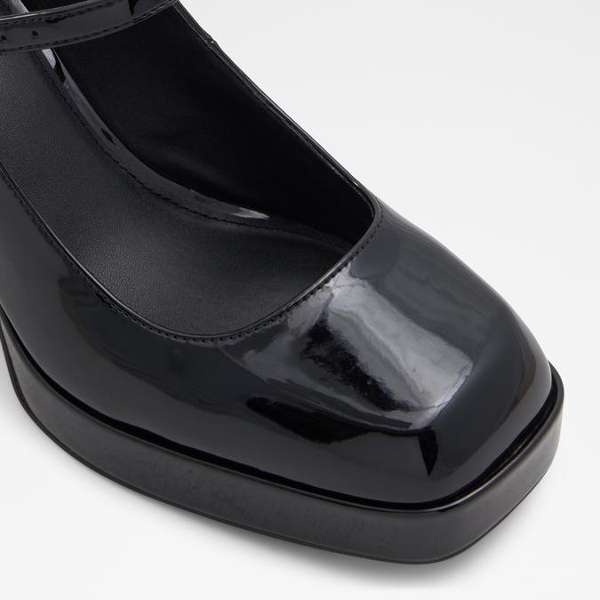 Trowe Women's Black Block Heel Shoes image number 5