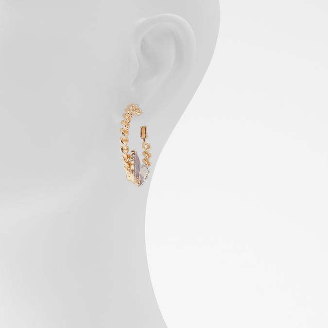 Alodamagyn Women's Clear On Gold Pierced Earring image number 1