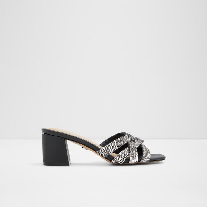 Curtsy Women's Black Block Heel Sandals image number 0