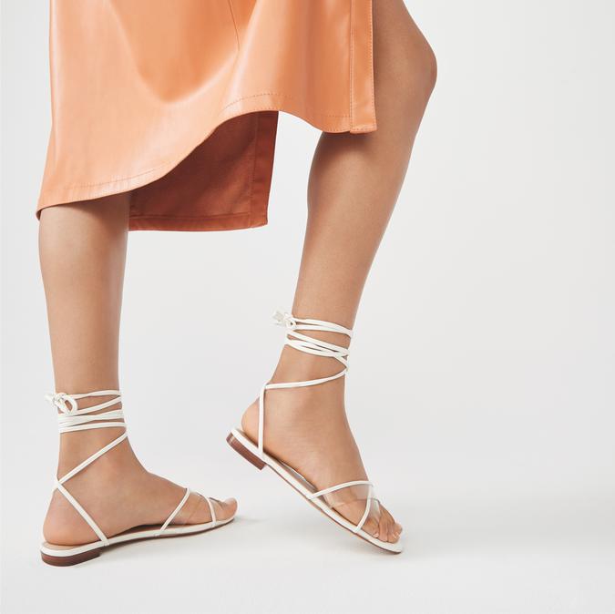 Candid Women's White Flat Sandals image number 1