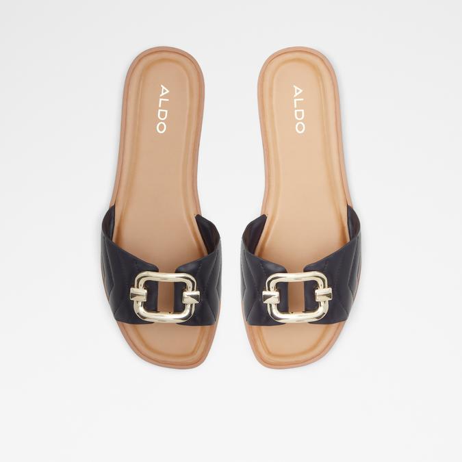 Qelajar Women's Black Flat Sandals