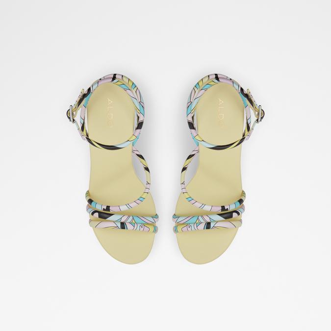 Jhansi Women's Pastel Multi Block Heel Sandals image number 1