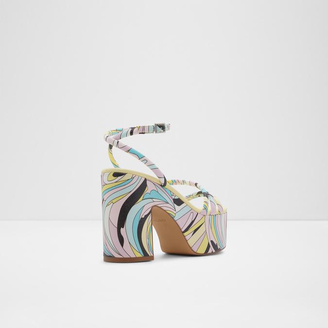Jhansi Women's Pastel Multi Block Heel Sandals image number 2