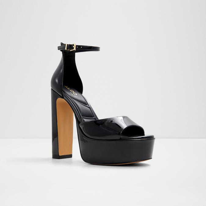 Nissa Women's Black Block Heel Sandals image number 4