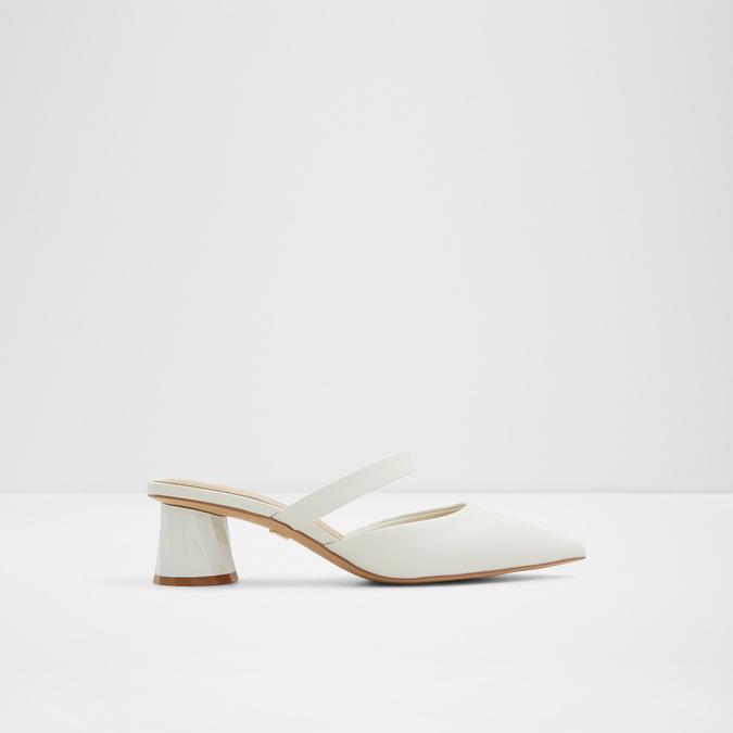 Kinski Women's White Block Heel Shoes image number 0