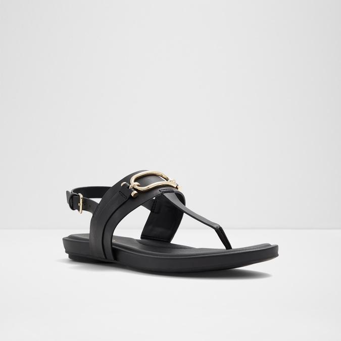 Adraynwan Women's Black Flat Sandals image number 4