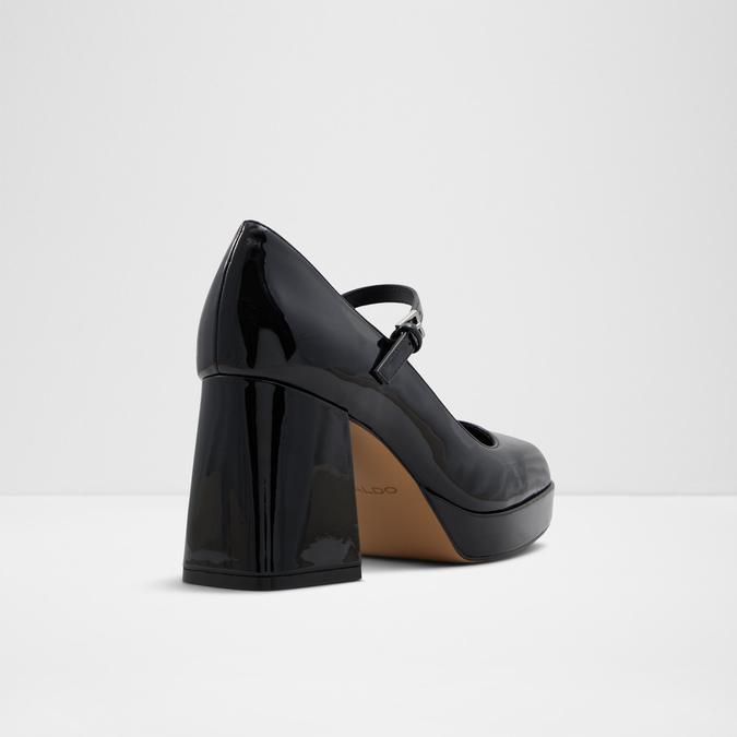 Trowe Women's Black Block Heel Shoes image number 2