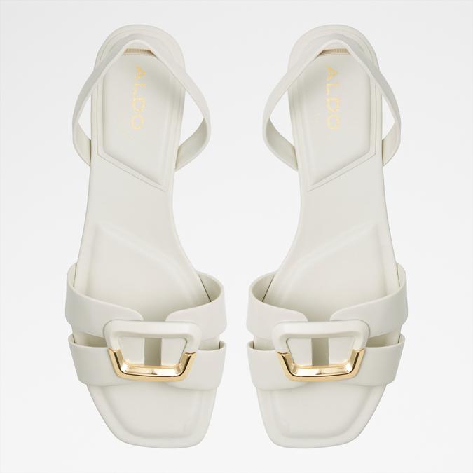 Alamaendar Women's White Block Heel Sandals image number 1