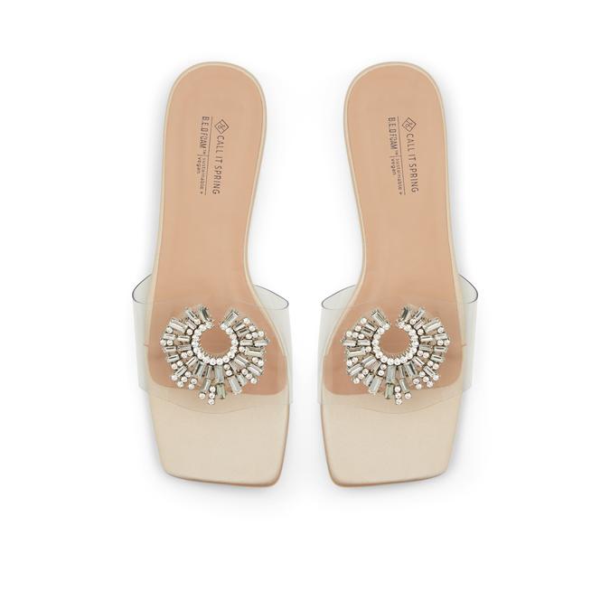 Flat transparent sandals clearance