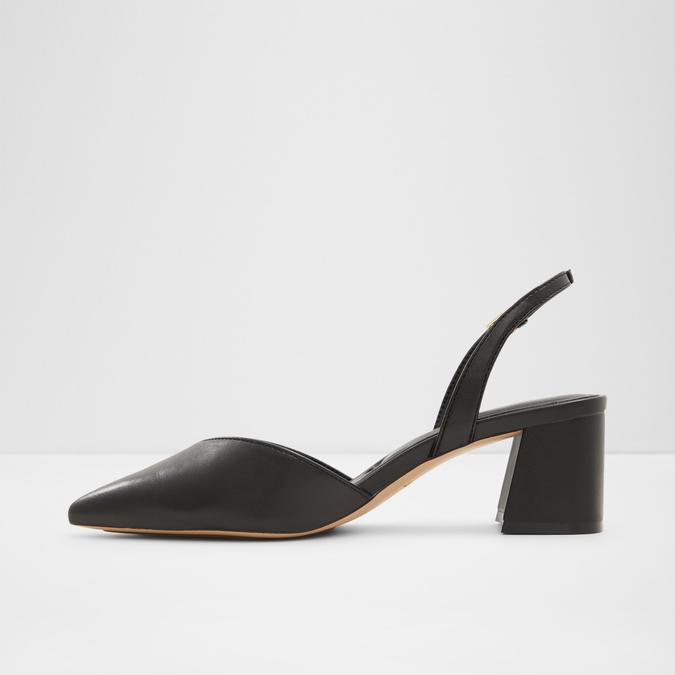 Theratha Women's Black Block Heel Shoes image number 3