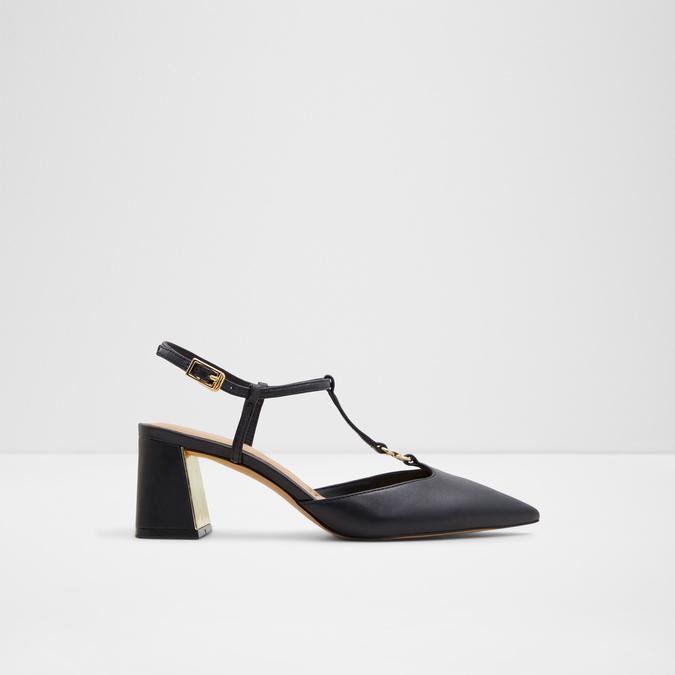 Crylla Women's Black Block Heel Shoes image number 0