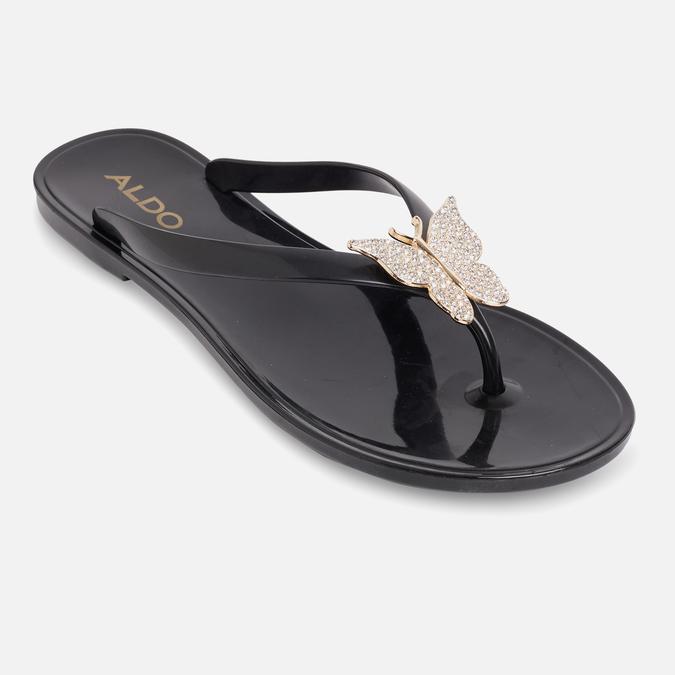 Alelith Women's Black On Gold Sandalsopen Toe & Heel