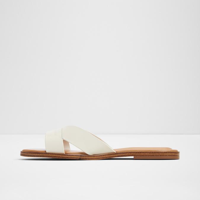 Caria Women's White Flat Sandals image number 3