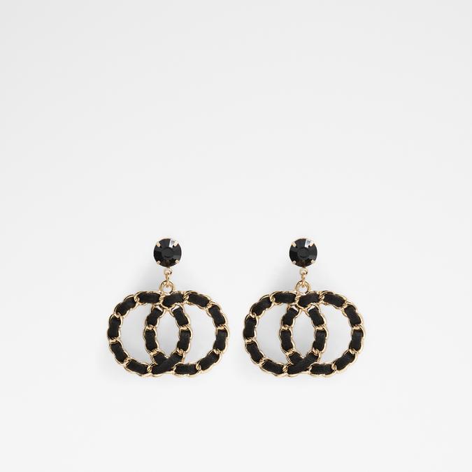 Ambania Women's Black On Gold Earrings image number 0