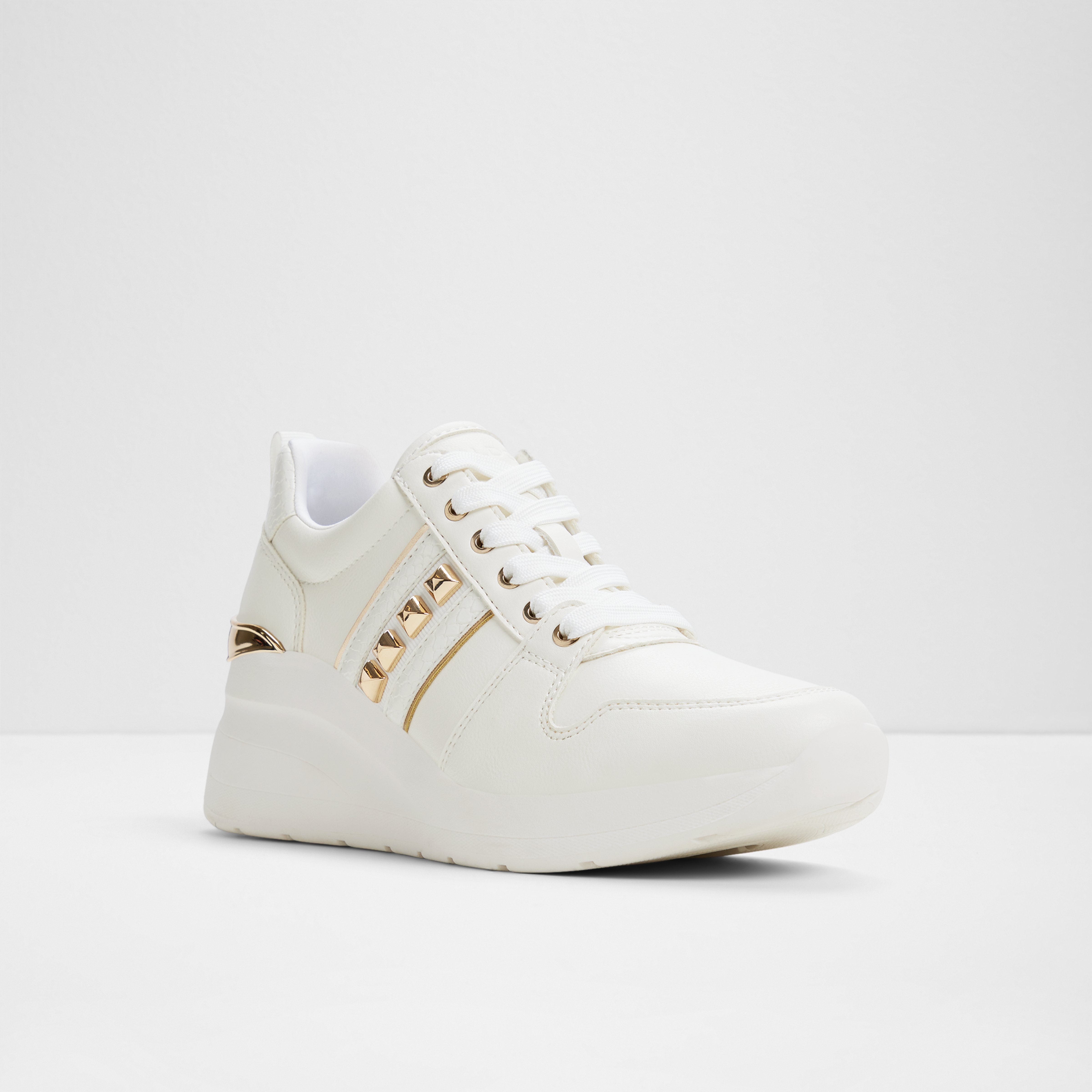 Larosea-In Women's White Sneaker Wedges image number 4