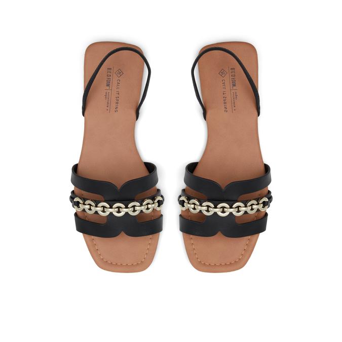 Cadiz Women's Black Flat Sandals image number 1