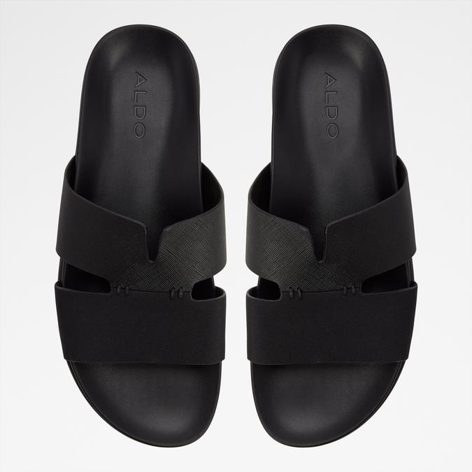 MARCELO Black Men Single Strap Sandals image number 5