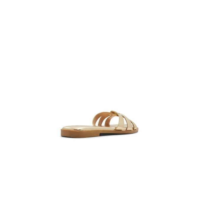 Kindhearted Women's Gold Flat Sandals image number 3