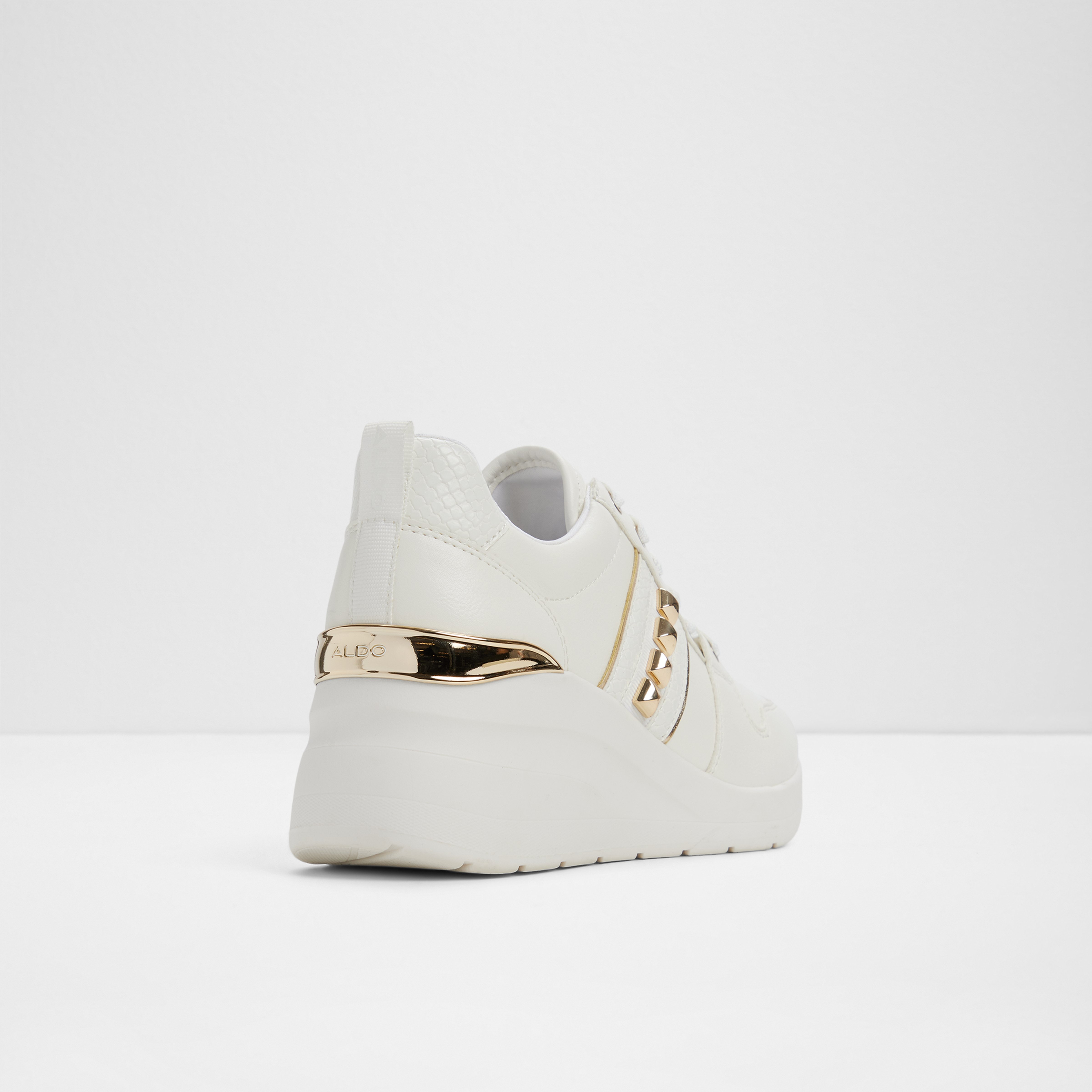 Larosea-In Women's White Sneaker Wedges image number 2