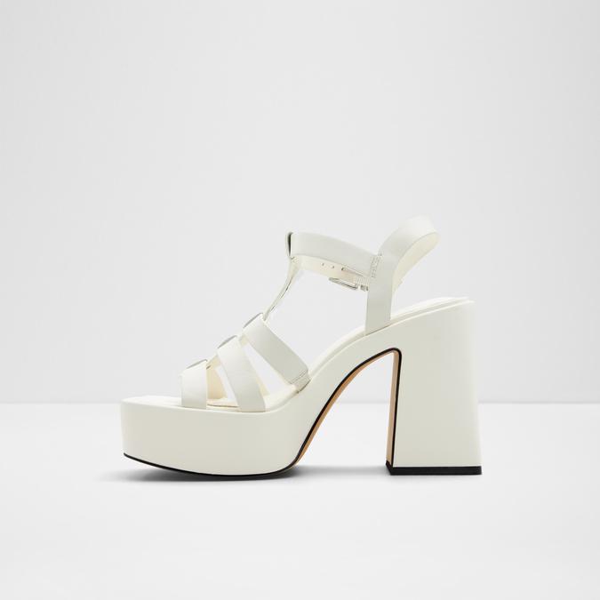 Jeni Women's White Block Heel Sandals image number 3