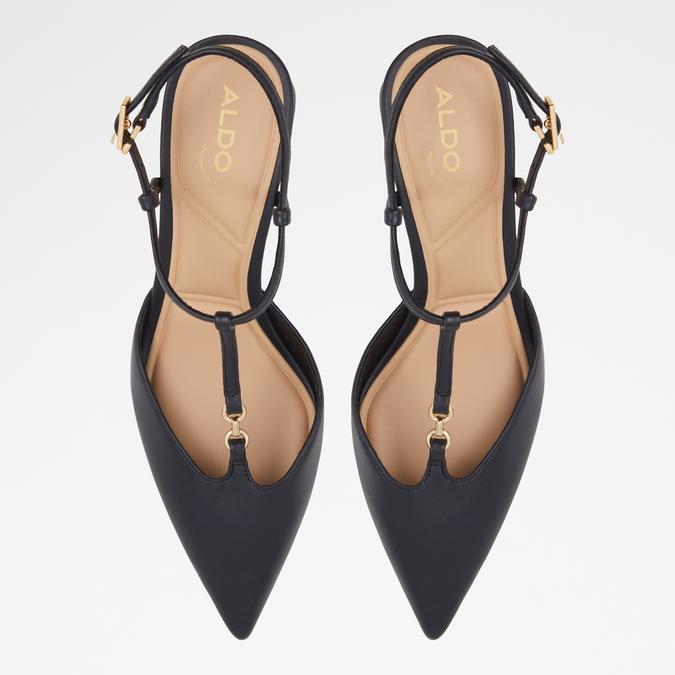 Crylla Women's Black Block Heel Shoes image number 1