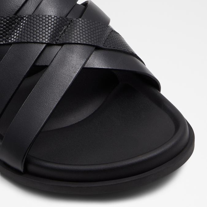 Eze Men's Black Cross Strap Sandals image number 5