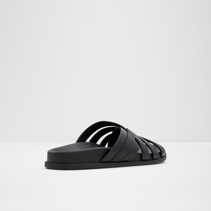 Eze Men's Black Cross Strap Sandals image number 2