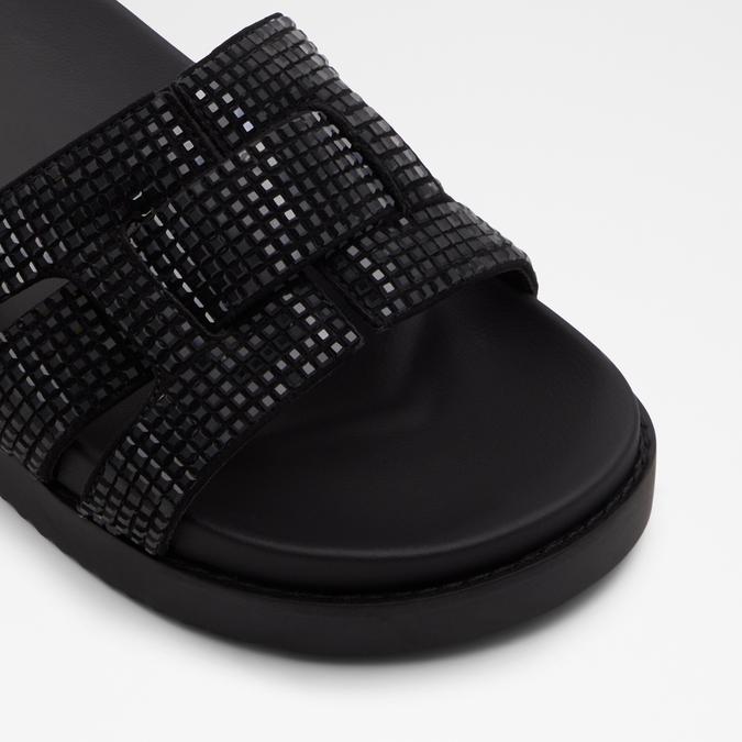 Wylalaendar Women's Black Flat Sandals image number 5