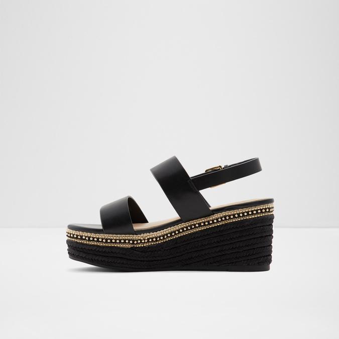 Ladolian Women's Black Flatform Sandals image number 2