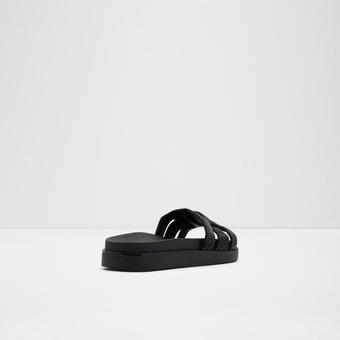 Wylalaendar Women's Black Flat Sandals image number 2