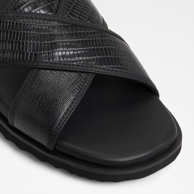 Olinoa-In Men's Black Cross Strap Sandals image number 5