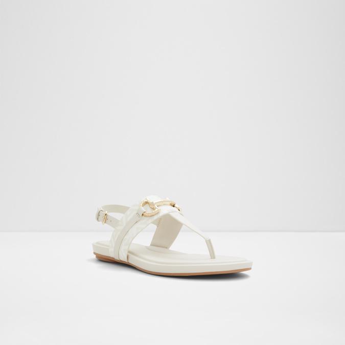 Tany Women's White Flat Sandals image number 4