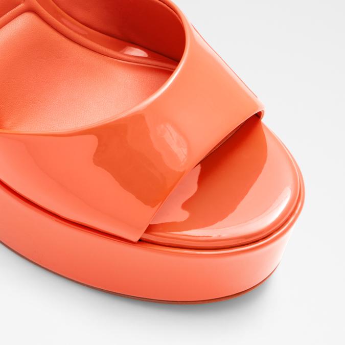 Nissa Women's Bright Orange Block Heel Sandals image number 5