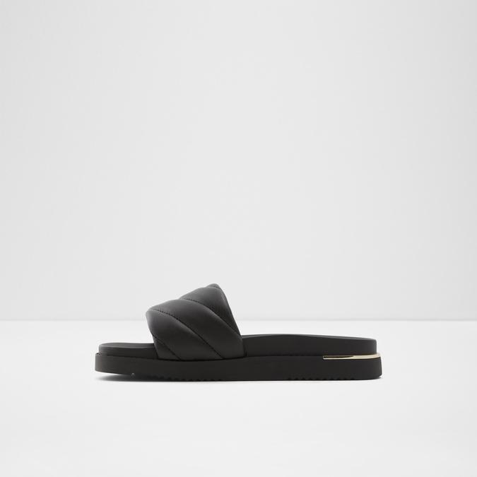 Acaswen Women's Black Flat Sandals image number 2