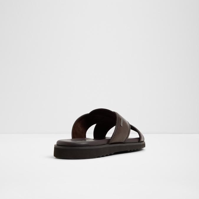 OLINOA-IN Brown Men Cross Strap Sandals